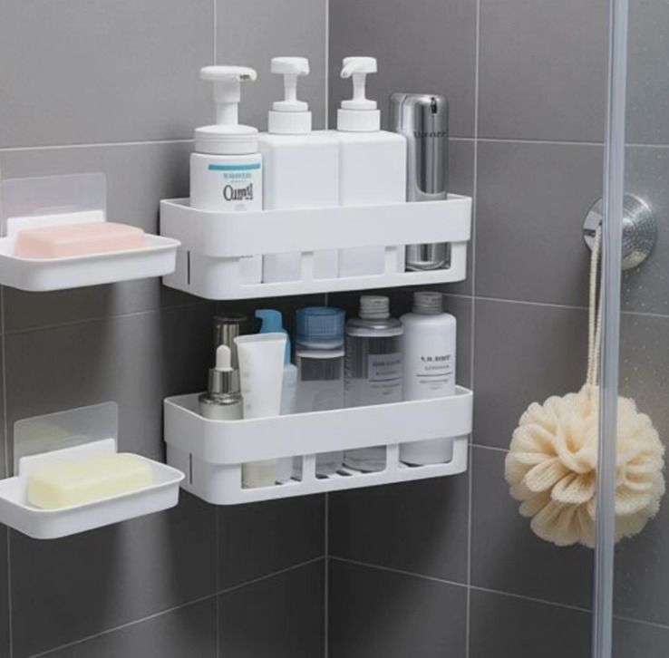 sr brothers Pack of 4 Wall Mounted Storage Rack Plastic Wall Shelf-picture-15