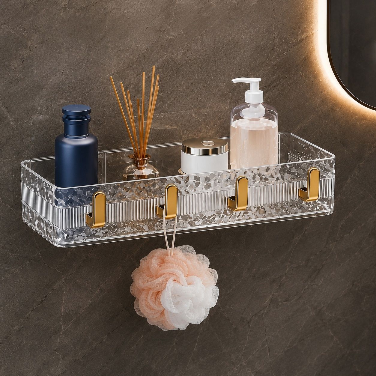 Crystalux Acrylic Bathroom and Kitchen Shelf Plastic Wall Shelf & Hook Plastic Wall Shelf-image-38