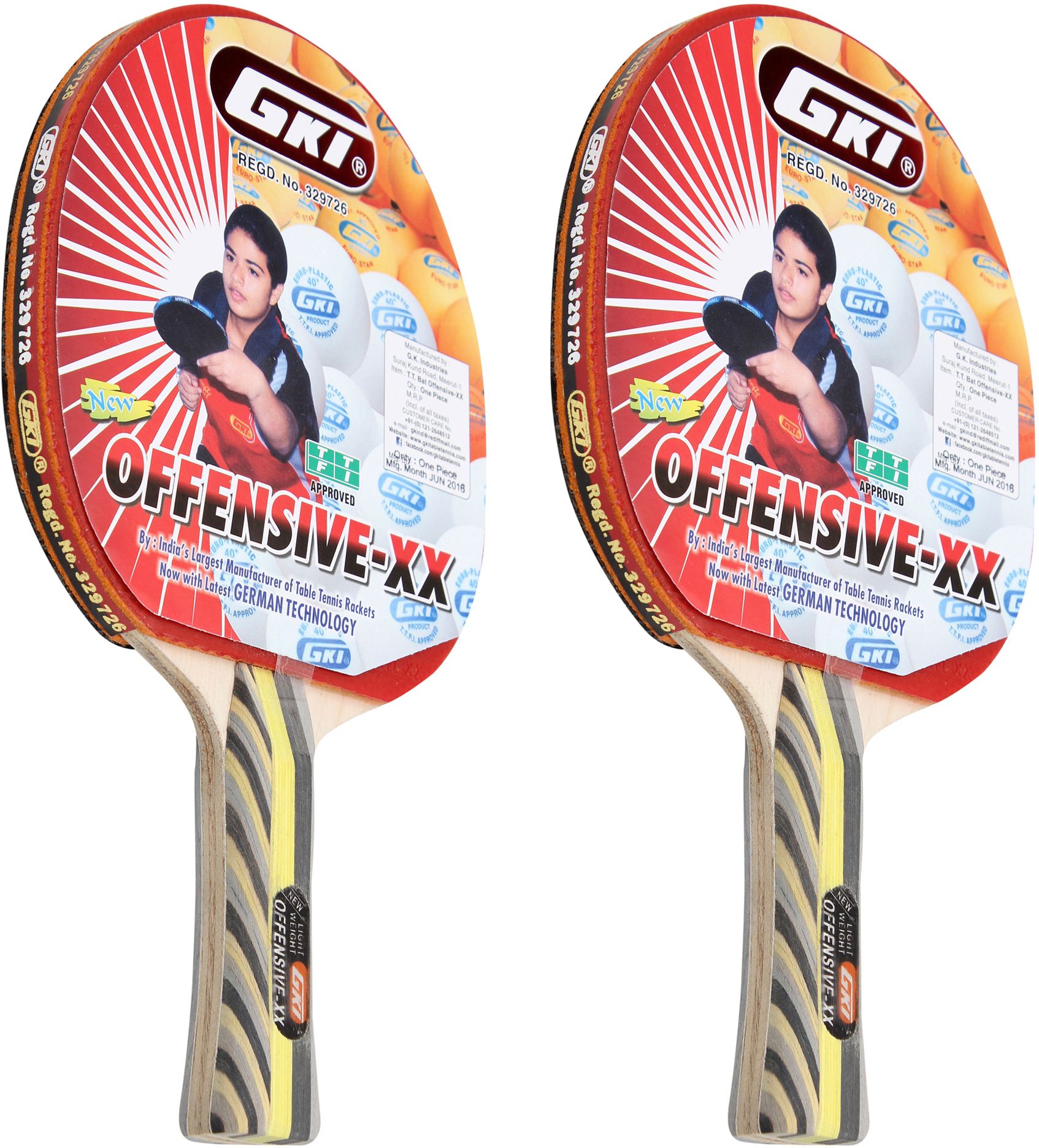 gki Offensive XX New Computerised Printed Cover TT Racquet By One Shot Retail Multicolor Table Tennis Racquet-picture-14