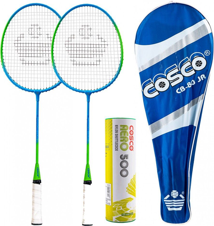 Kids Combo CB-80 Jr. (Color & Design on Availability) With Aero 500 Shuttle Multicolor Strung Badminton Racquet-image-45