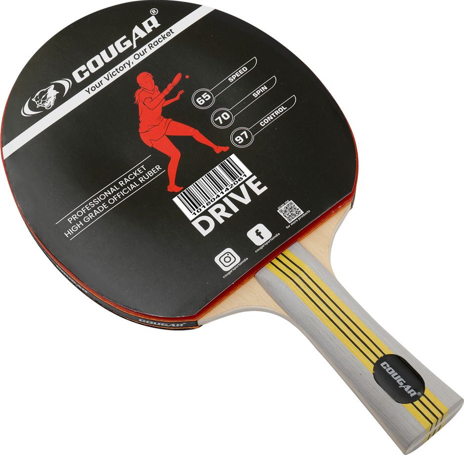 Table Tennis Racquet DRIVE | Professional | TTFI Approved Rubber Multicolor Table Tennis Racquet-image-1