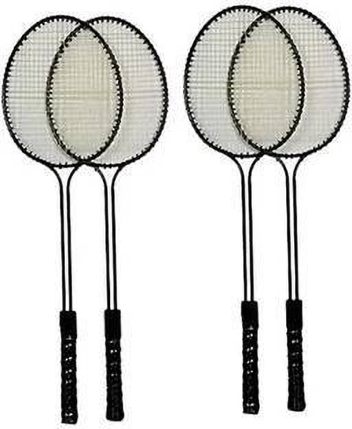 rajveer Double Rod Badminton Racket Set Of 4 Pcs Multicolor, Black Custom Strung Badminton Racquet-picture-37