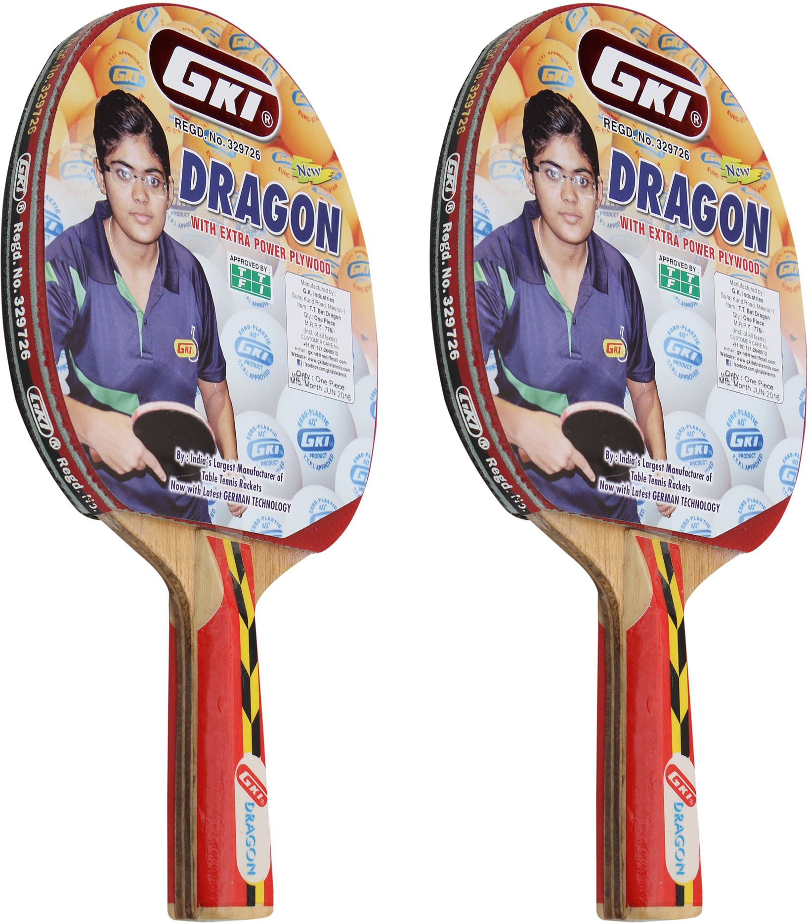gki DRAGON Table tennis Red Table Tennis Racquet-picture-29