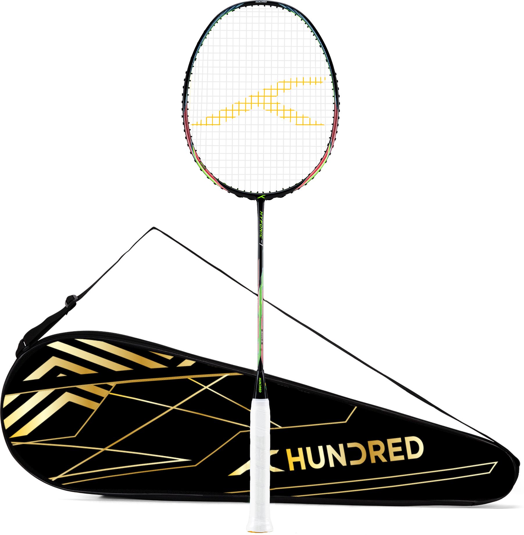 hundred Hyfonic 1 Badminton Racket 4U (Strung) | Precision Racket | Full Cover Included Black Strung Badminton Racquet-picture-43