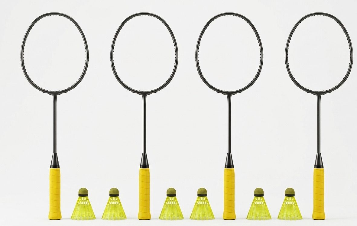 Carbon Graphite Pro Yellow Strung Badminton Racquet-image-9