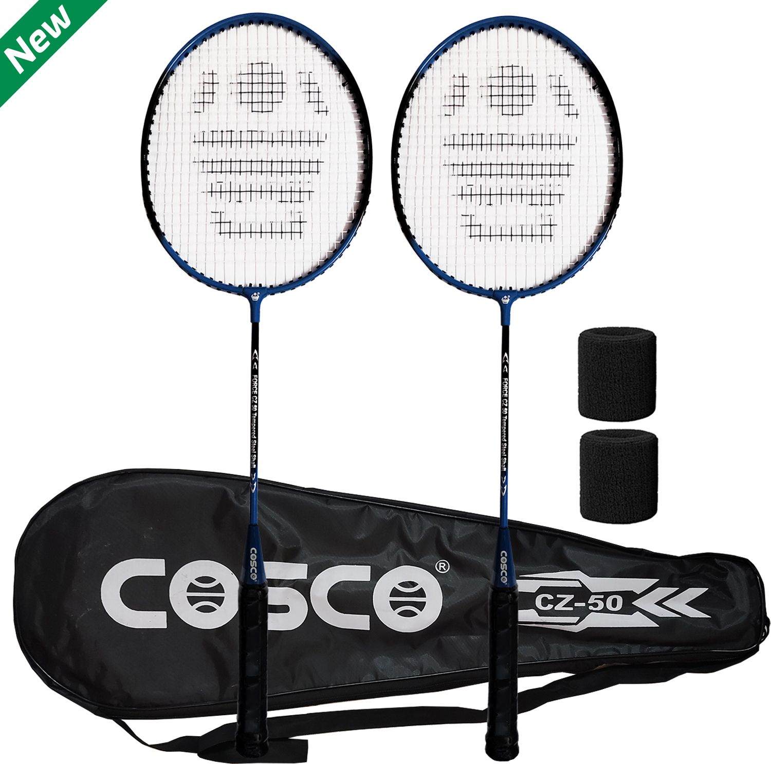 cosco CZ 50 X 2 And Wrist Band Blue Strung Badminton Racquet-picture-28