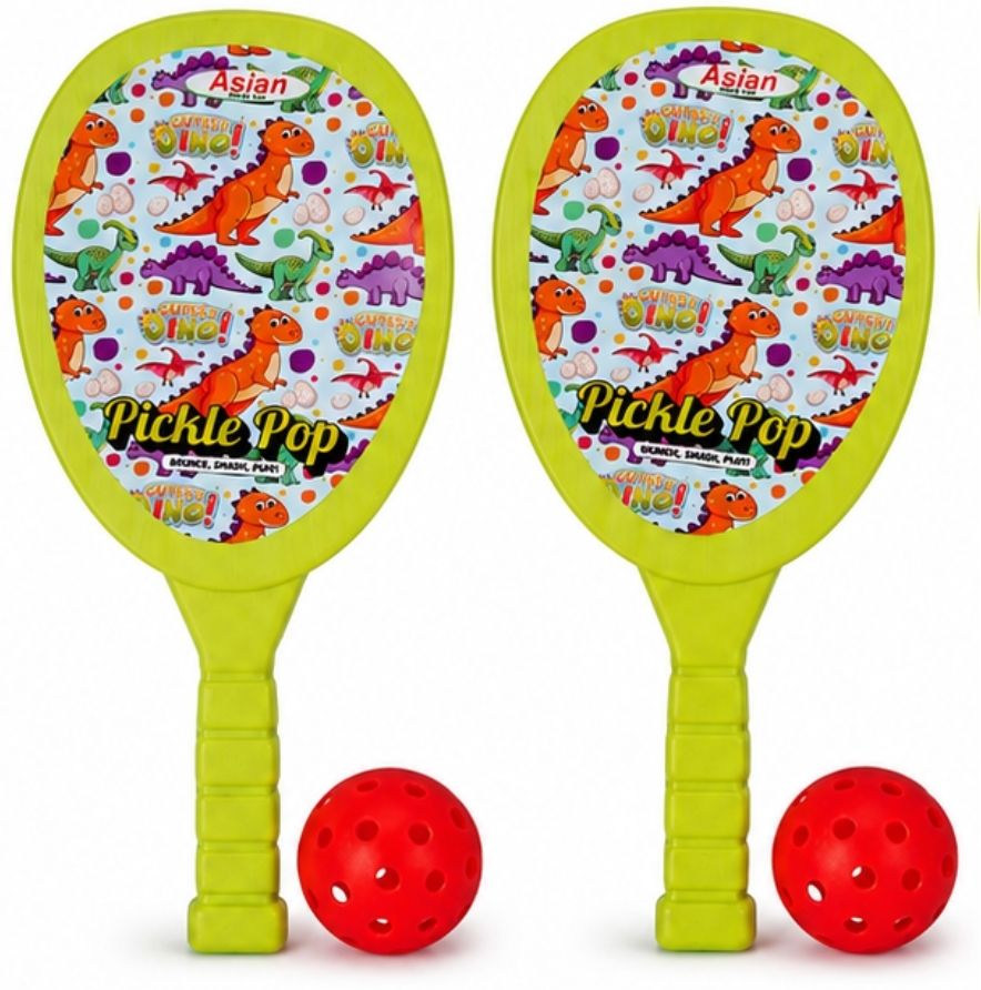 alphine Pickle Pop Kids Pickleball Set with 2 Lightweight Plastic Rackets & 2 Balls Green Unstrung Tennis Racquet-picture-19