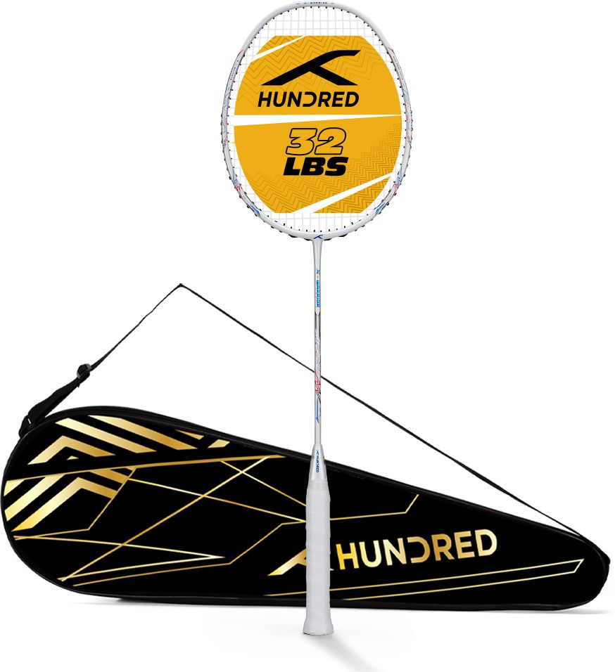 hundred X-Warrior White Strung Badminton Racquet-picture-21