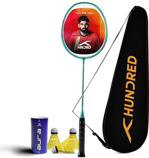 hundred Powertek 200 White Strung Badminton Racquet-picture-21