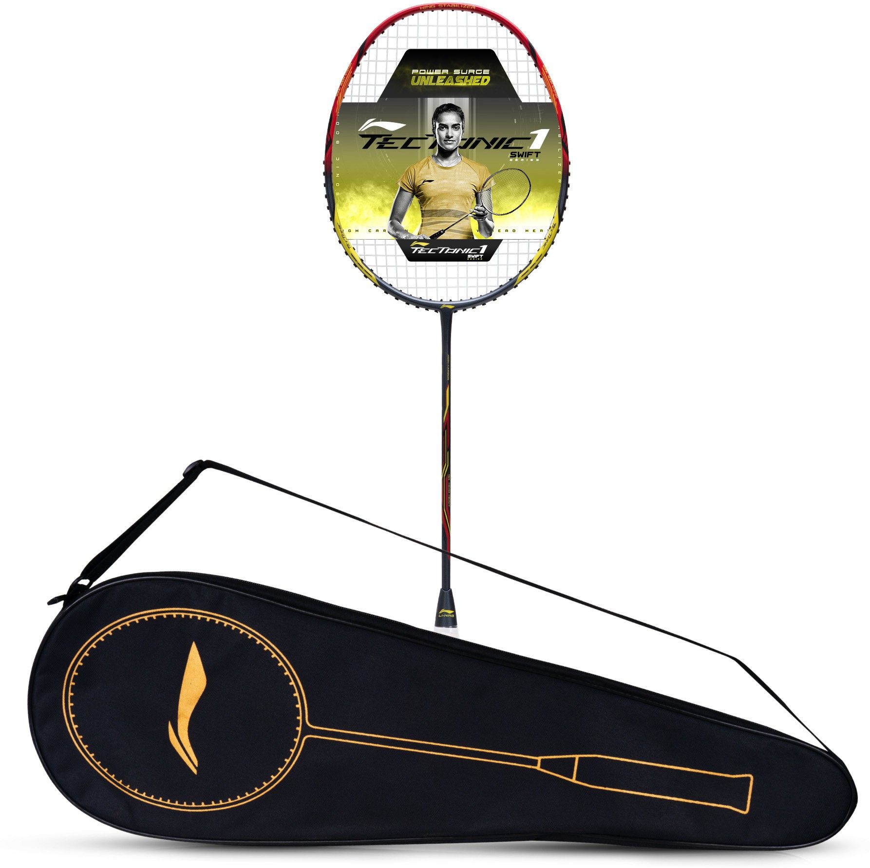 li-ning Tectonic 1S Grey, Red, Yellow Strung Badminton Racquet-picture-40