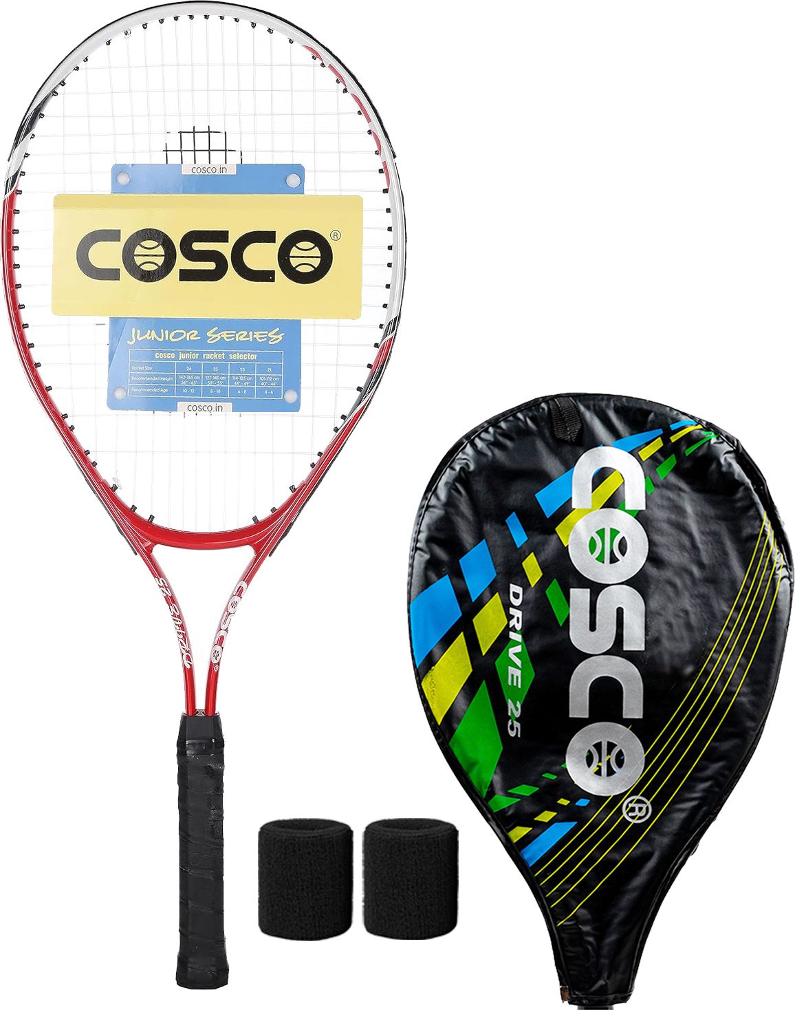 Drive-25 Lawn Tennis Racket (8 to 10 Years) With Wrist Band Multicolor Strung Tennis Racquet-image-36