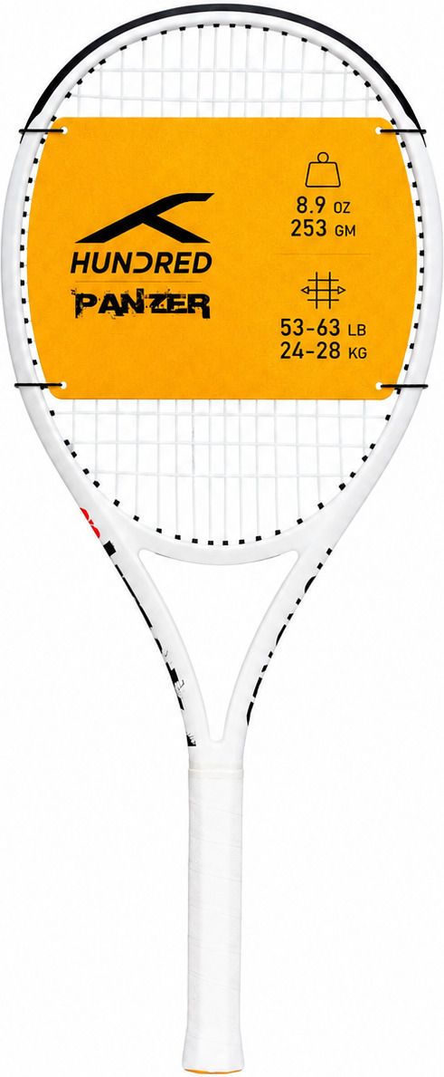 hundred Panzer White Strung Tennis Racquet-picture-34