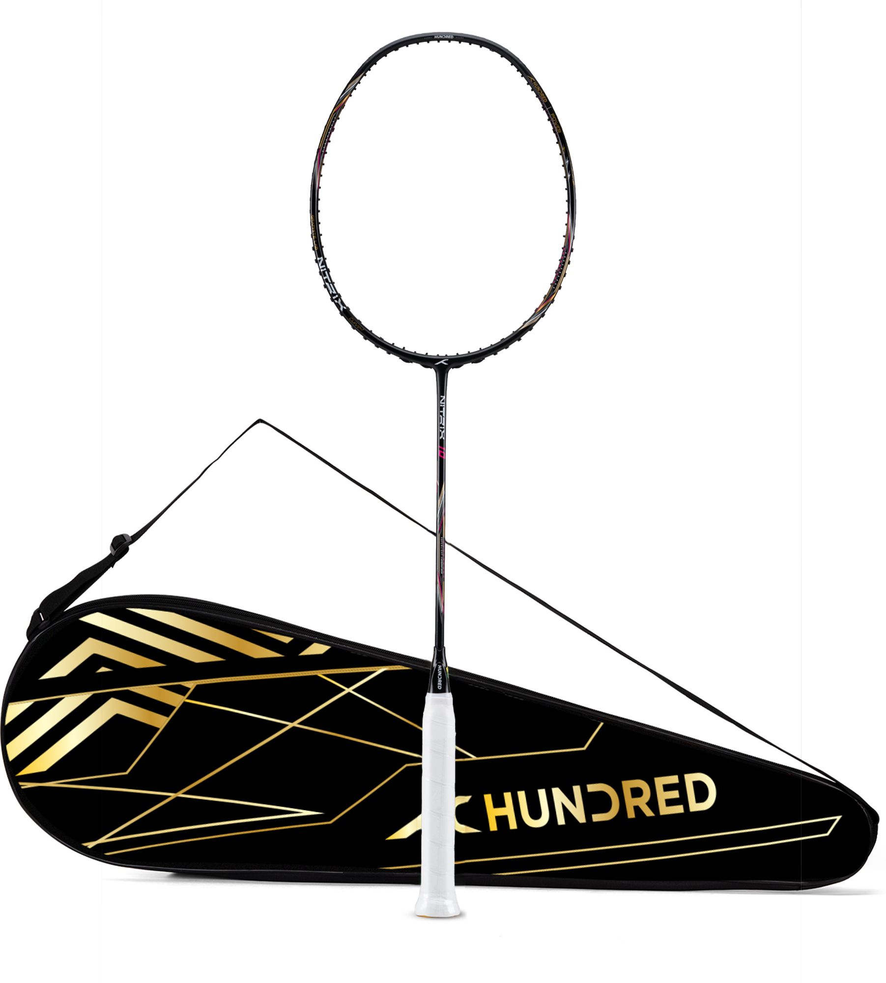 hundred Nitrix 10 Badminton Racket 4U (Unstrung) Attacking Racket | Full Cover Included Black Unstrung Badminton Racquet-picture-18
