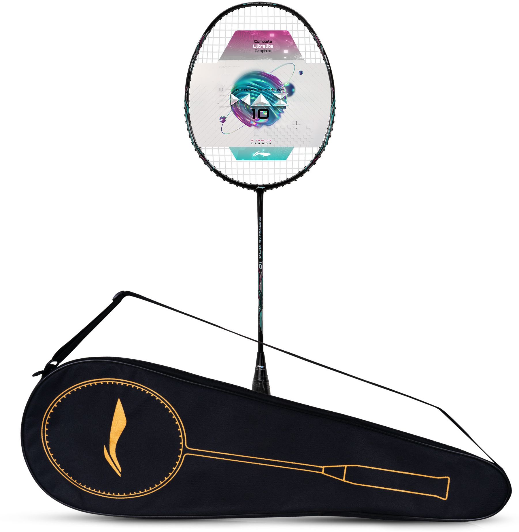 G-Force Superlite Max 10 Black, Silver, Blue Strung Badminton Racquet-image-22