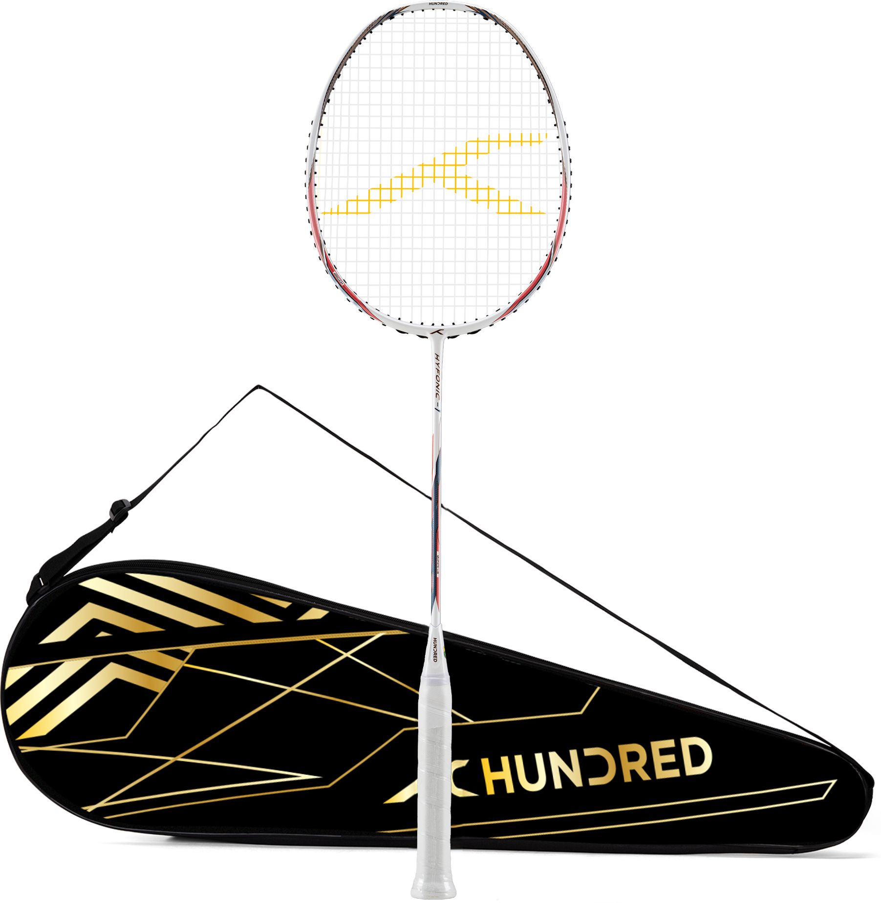 hundred Hyfonic 1 Badminton Racket 5U (Strung) | Precision Racket | Full Cover Included White Strung Badminton Racquet-picture-41