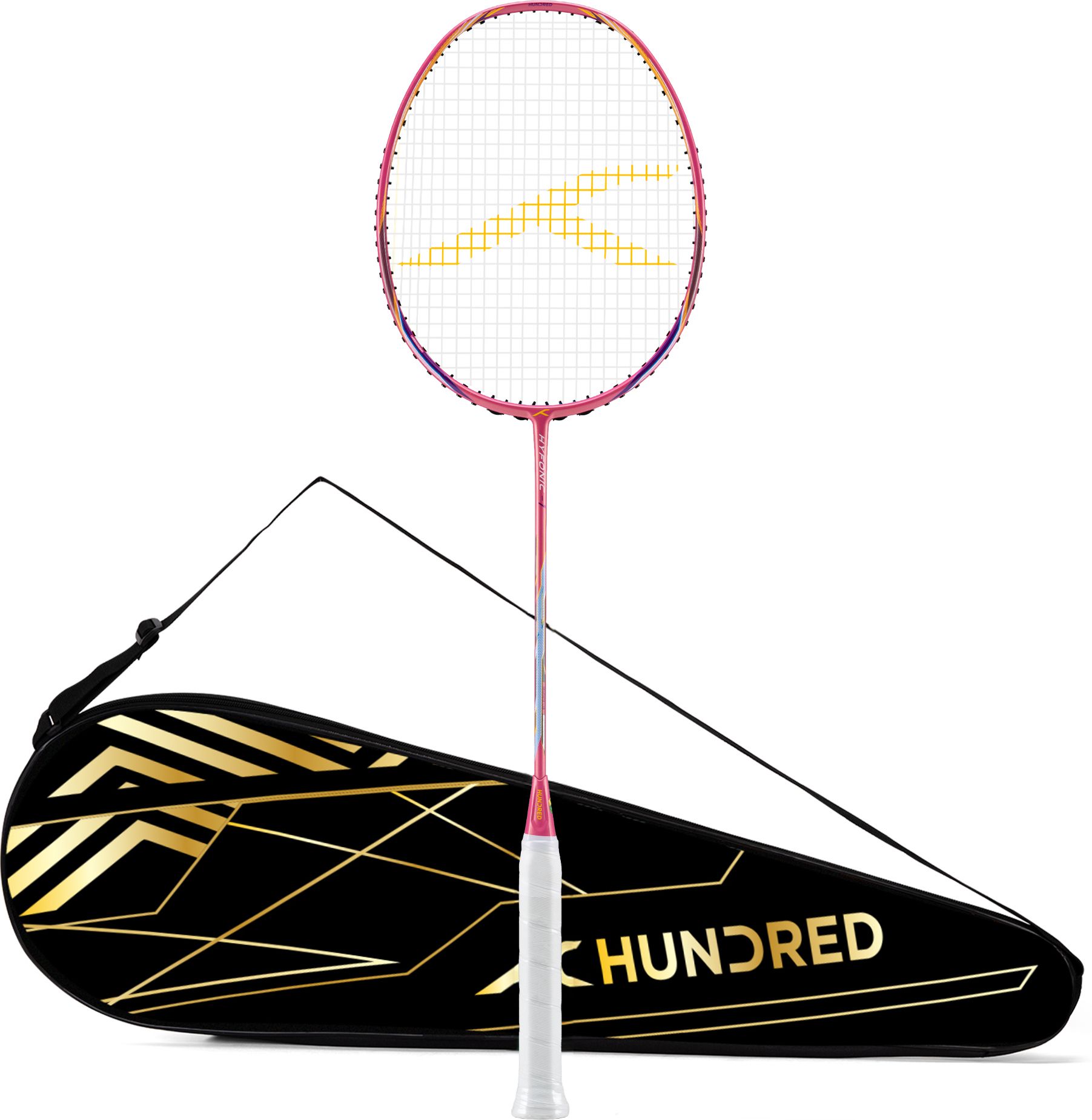 hundred Hyfonic 1 Badminton Racket 5U (Strung) | Precision Racket | Full Cover Included Pink Strung Badminton Racquet-picture-13