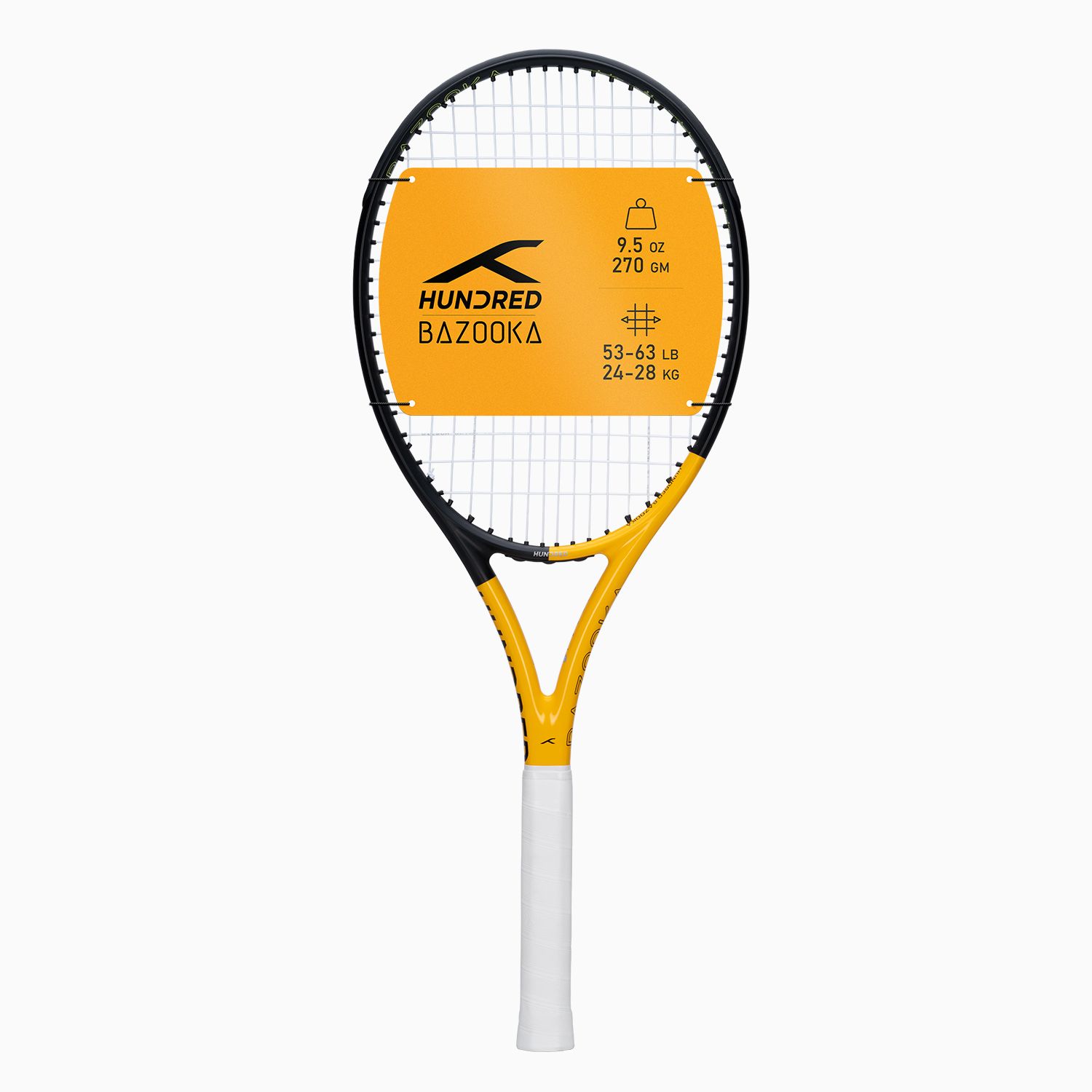 hundred Bazooka Black, Yellow Strung Tennis Racquet-picture-3
