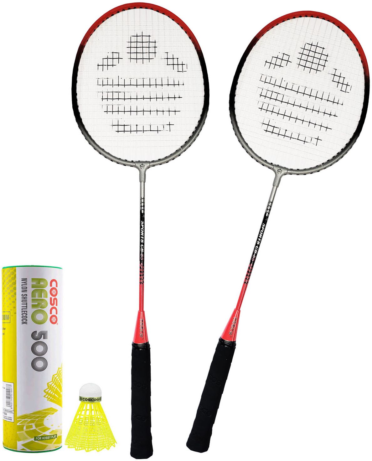 cosco CB-85 Badminton Racquet Set of 2, Aero 700 Shuttle Box (6 Nylon Shuttle) 2 Band Orange Strung Badminton Racquet-picture-38