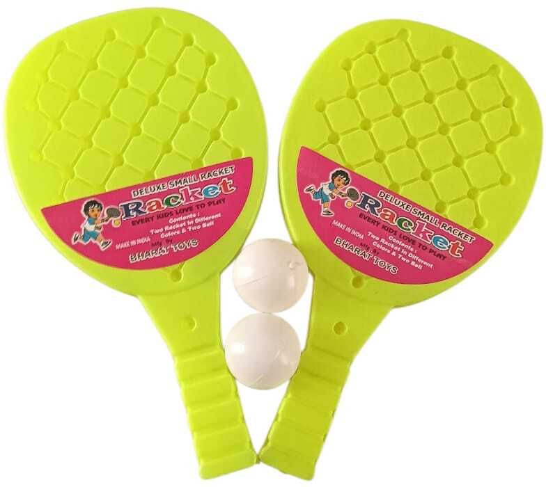 Bharat Toys Deluxe Small Plastic Racquet Set With 2 Ball, Table Tennis Set Yellow Table Tennis Racquet-image-36