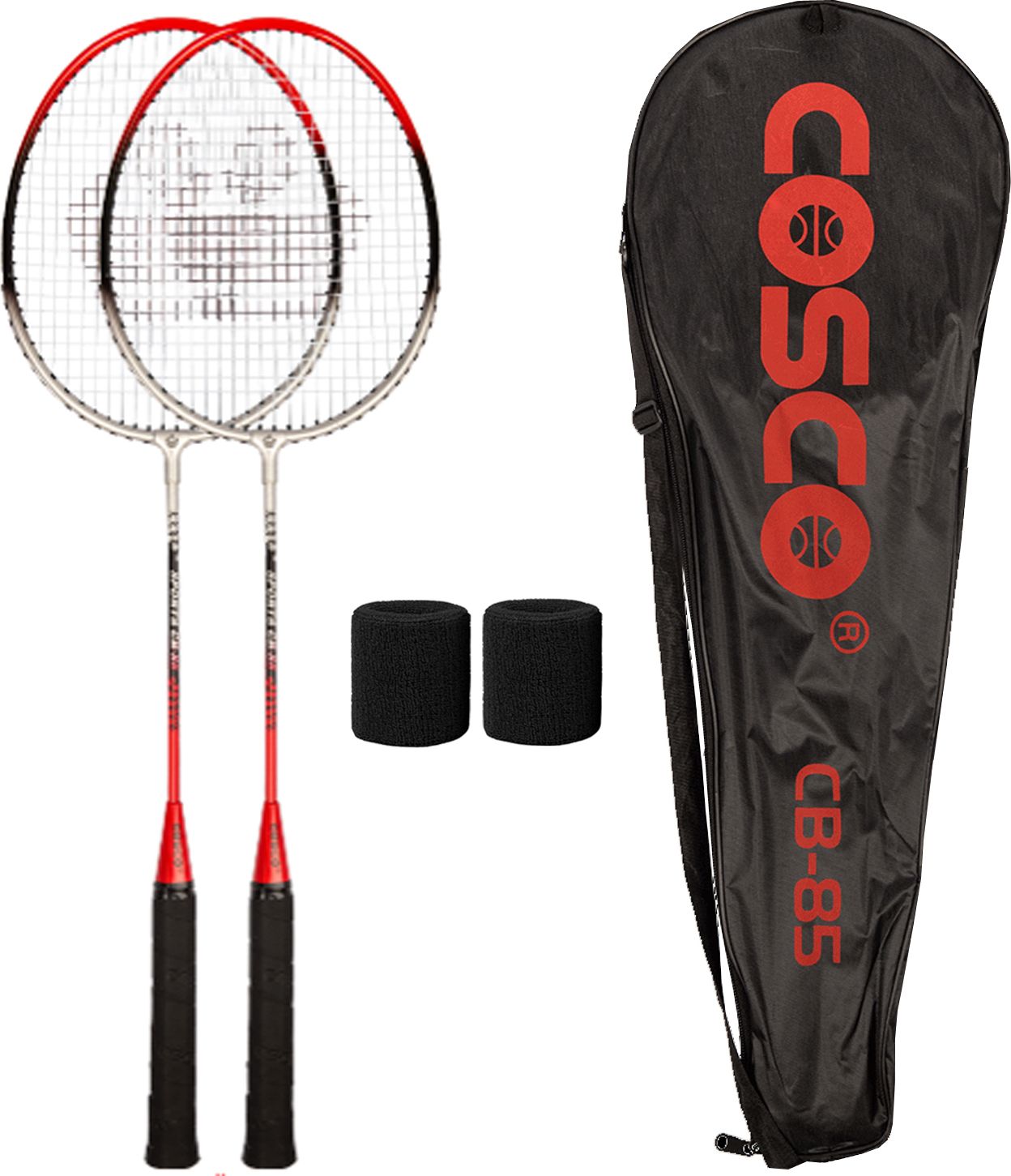 CB-85 Twin Racket - Hobby (Pack of 2 Racquet) Wrist Band Red Strung Badminton Racquet-image-33