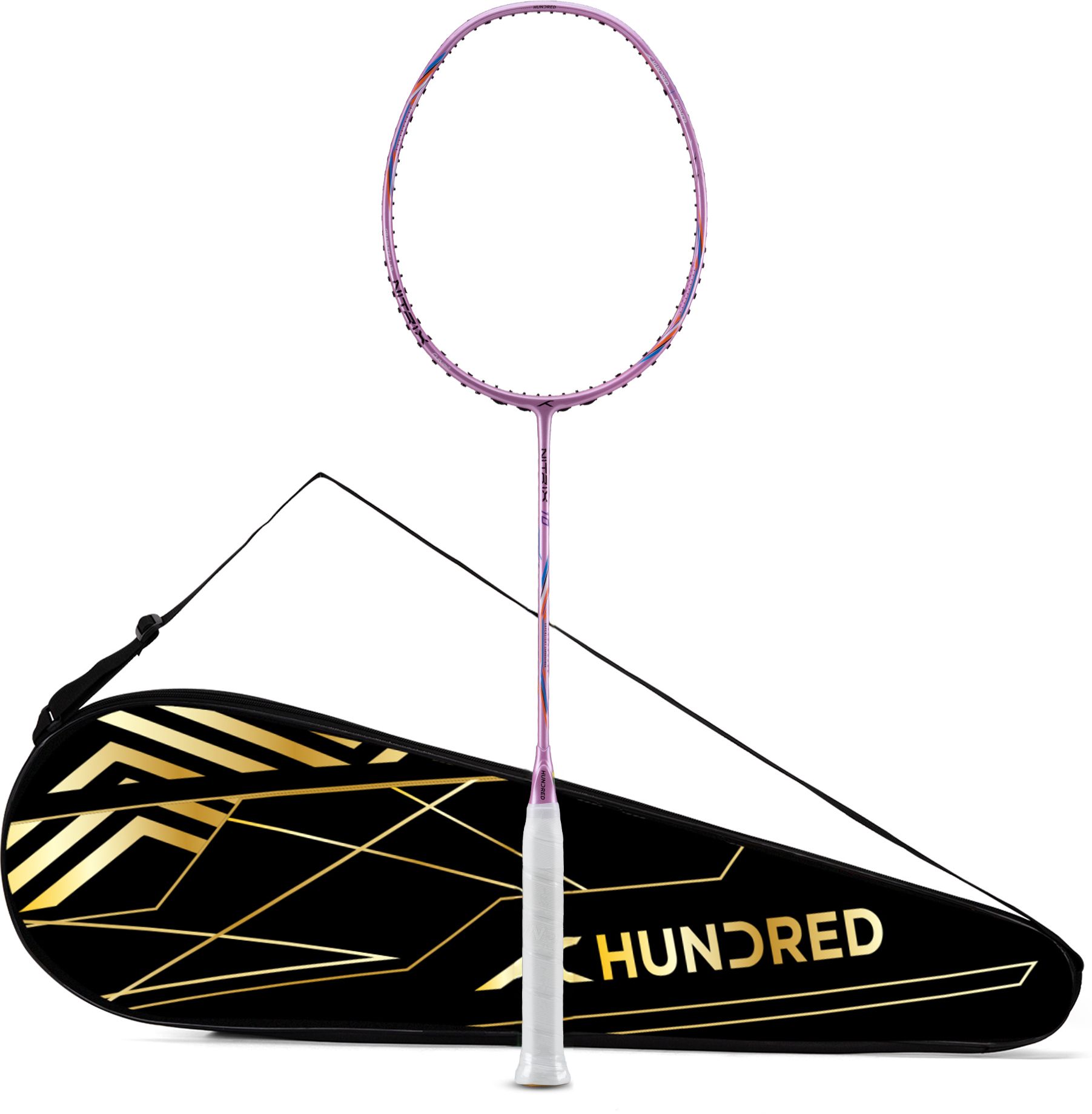 Nitrix 10 Badminton Racket 4U (Unstrung) Attacking Racket | Full Cover Included Pink Unstrung Badminton Racquet-image-5
