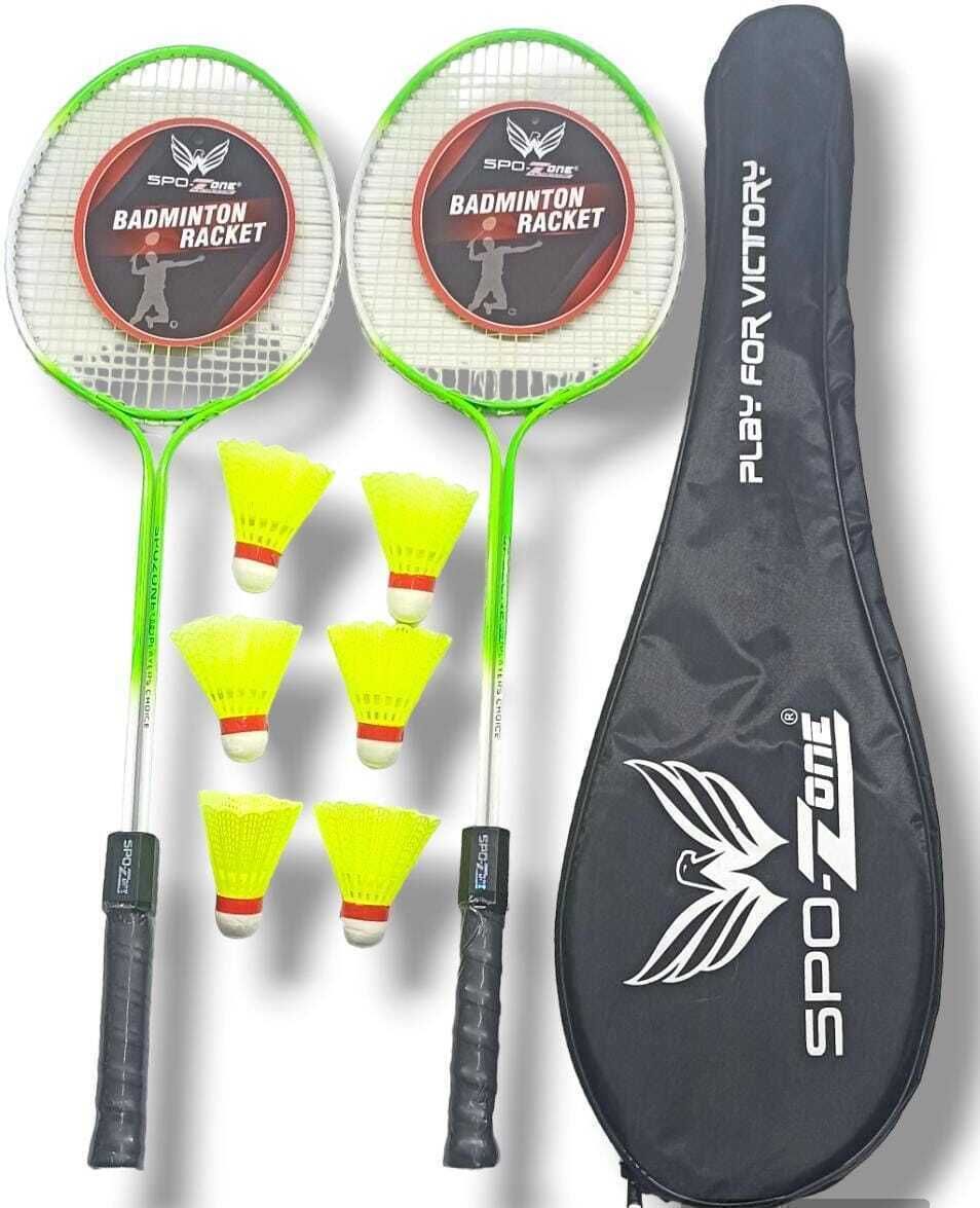 spo zone SP Double Shaft Badminton Racquets Set Multicolor Strung Badminton Racquet-picture-3