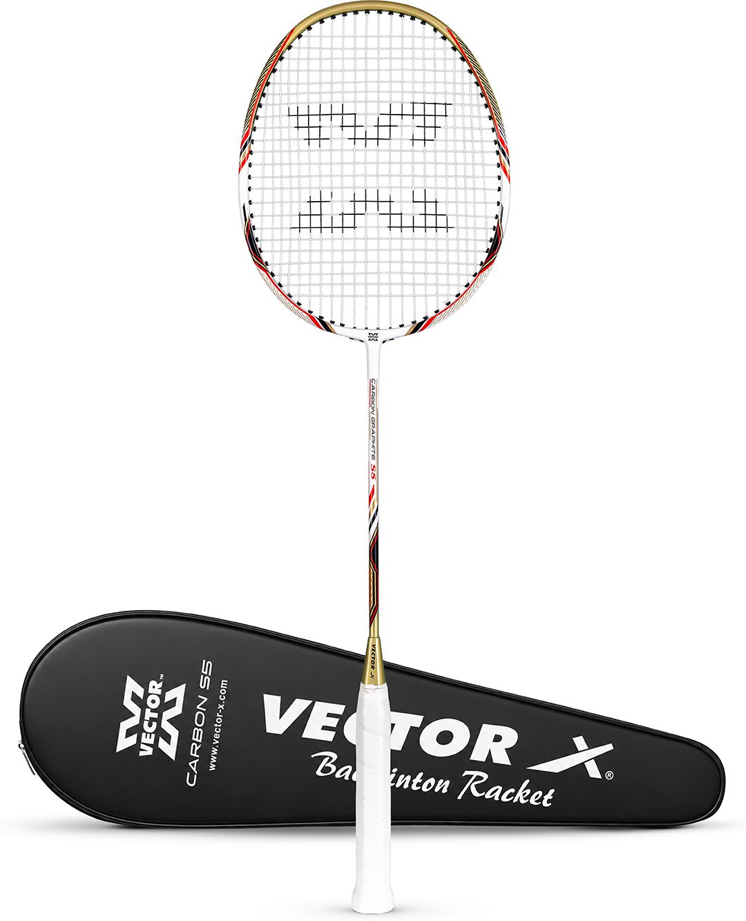 Graphite 24 LBS Ultra Light weight Carbon S5 Racket Adult Full Cover T-Joint White Strung Badminton Racquet-image-48