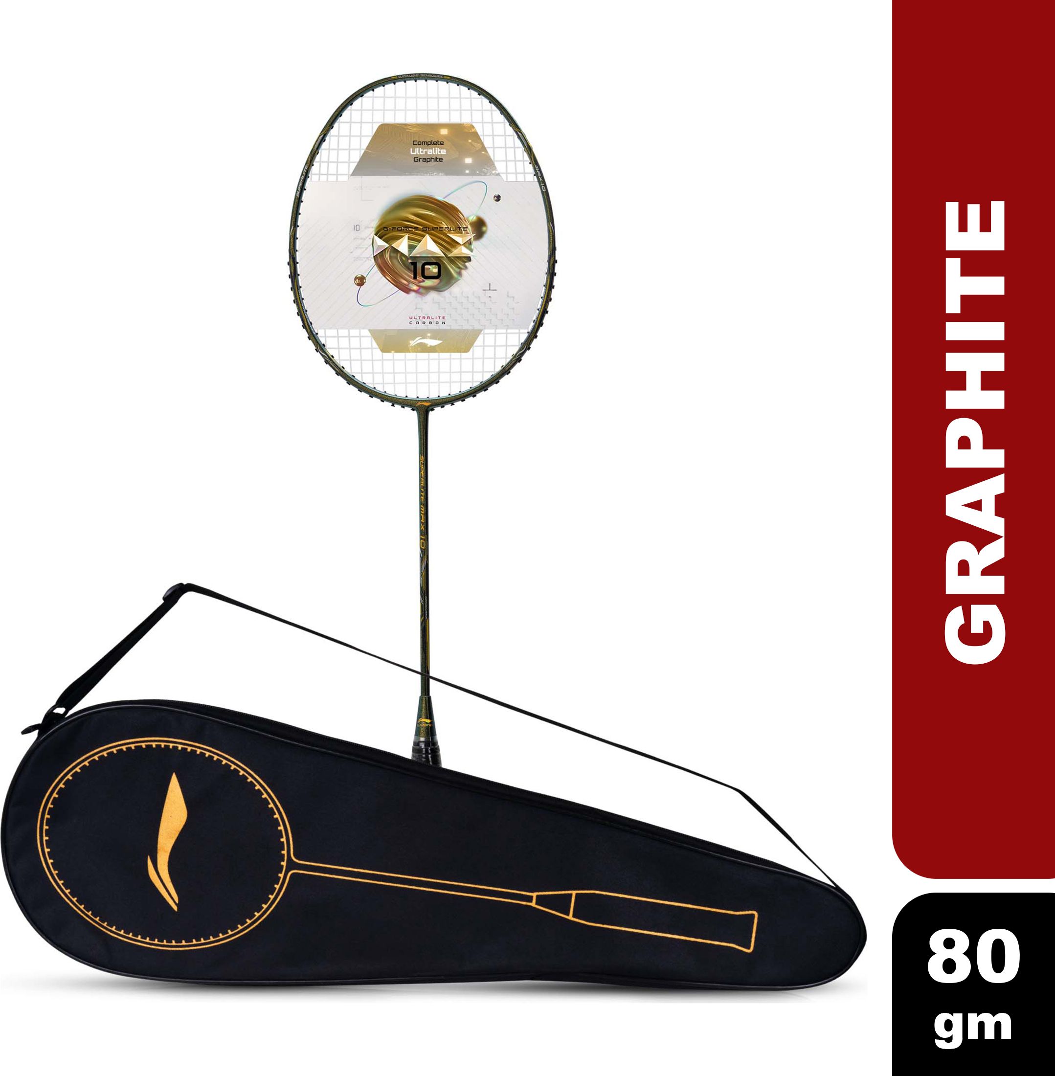 G-Force Superlite Max 10 Green, Gold, Silver Strung Badminton Racquet-image-21