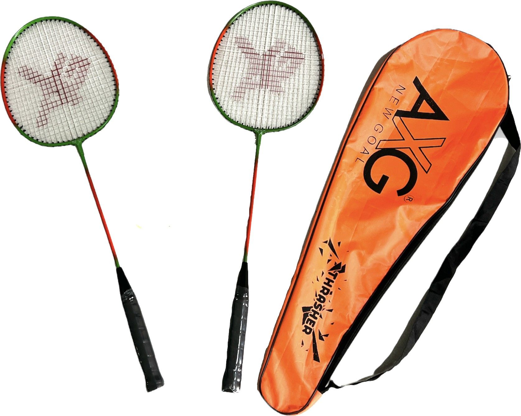 axg new goal Thrasher Badminton Rackets Set Of 2 With Cover Multicolor Strung Badminton Racquet-picture-27