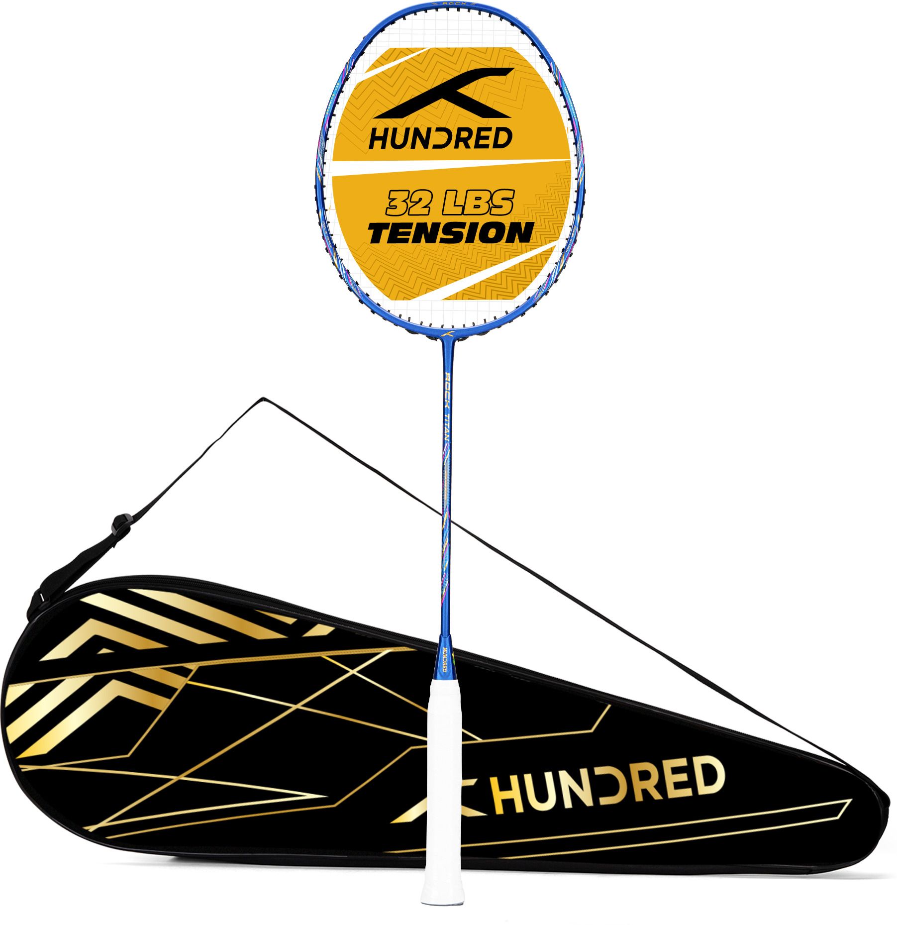 hundred Rock Titan (5U) Blue Strung Badminton Racquet-picture-16