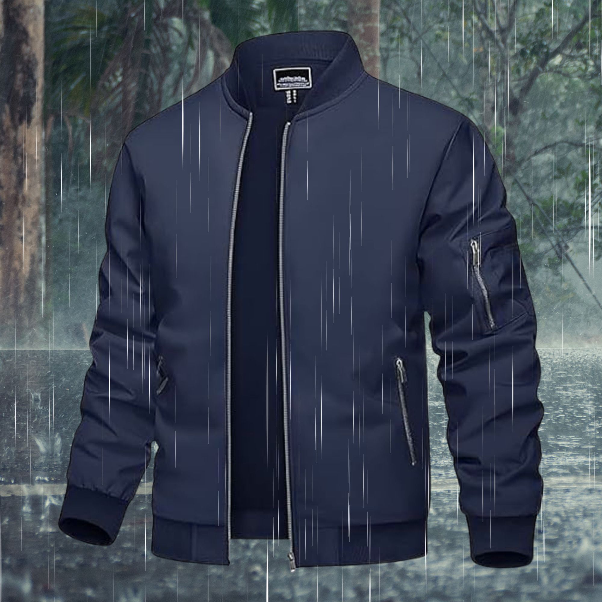 Colorblock Men Raincoat