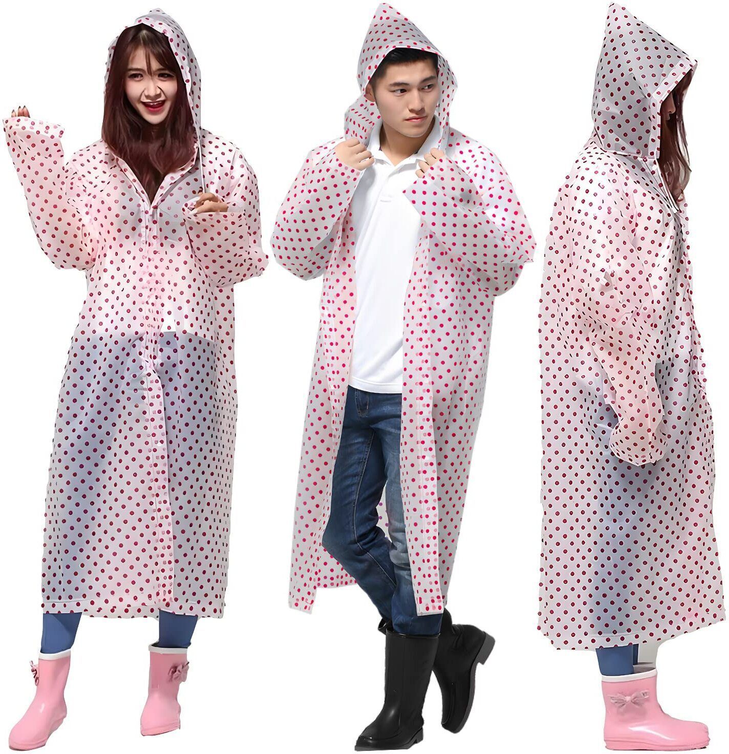 Polka Print Women Rain Suit-image-45