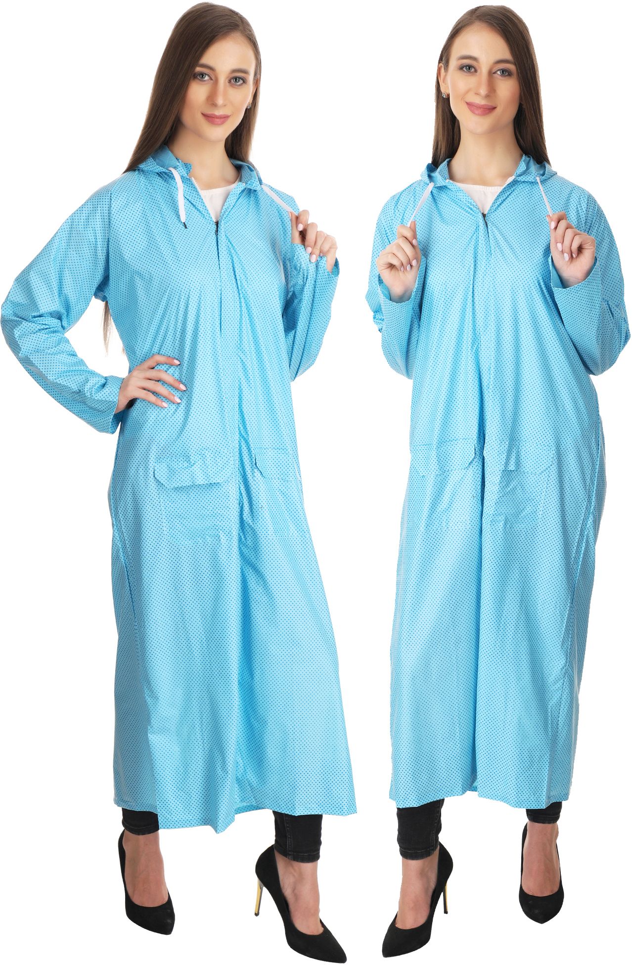 Polka Print Women Raincoat-image-39