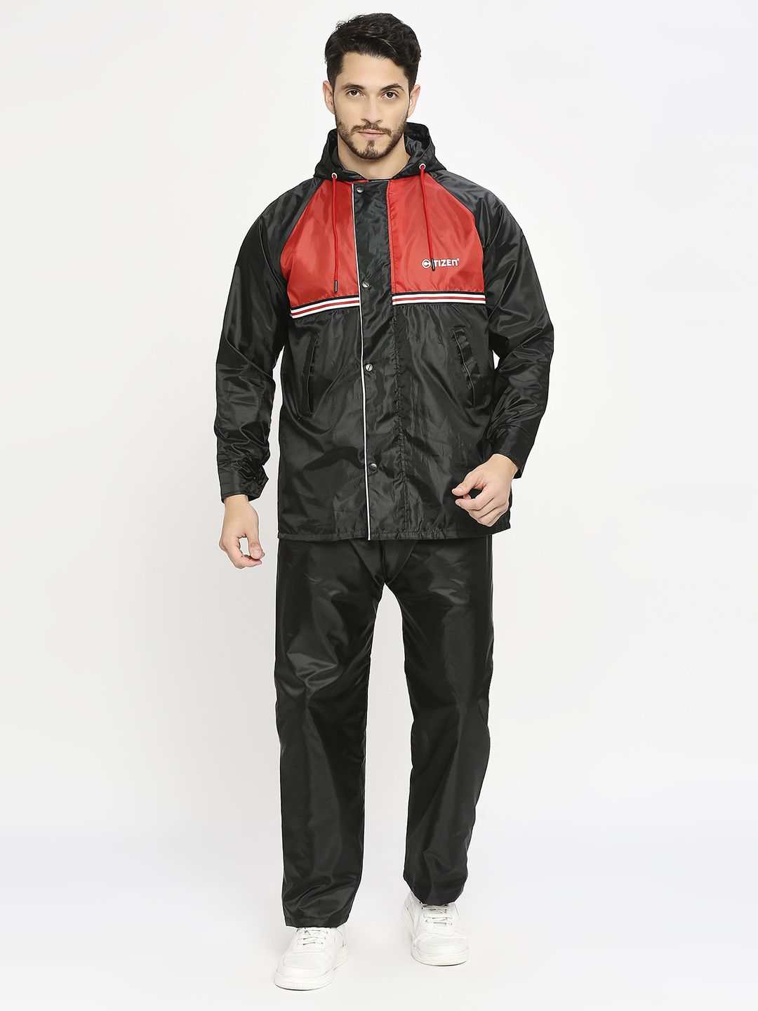 Colorblock Men Raincoat
