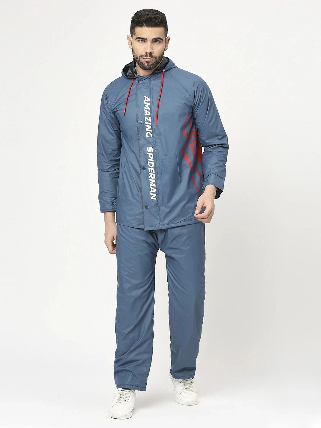 Graphic Print Men Raincoat