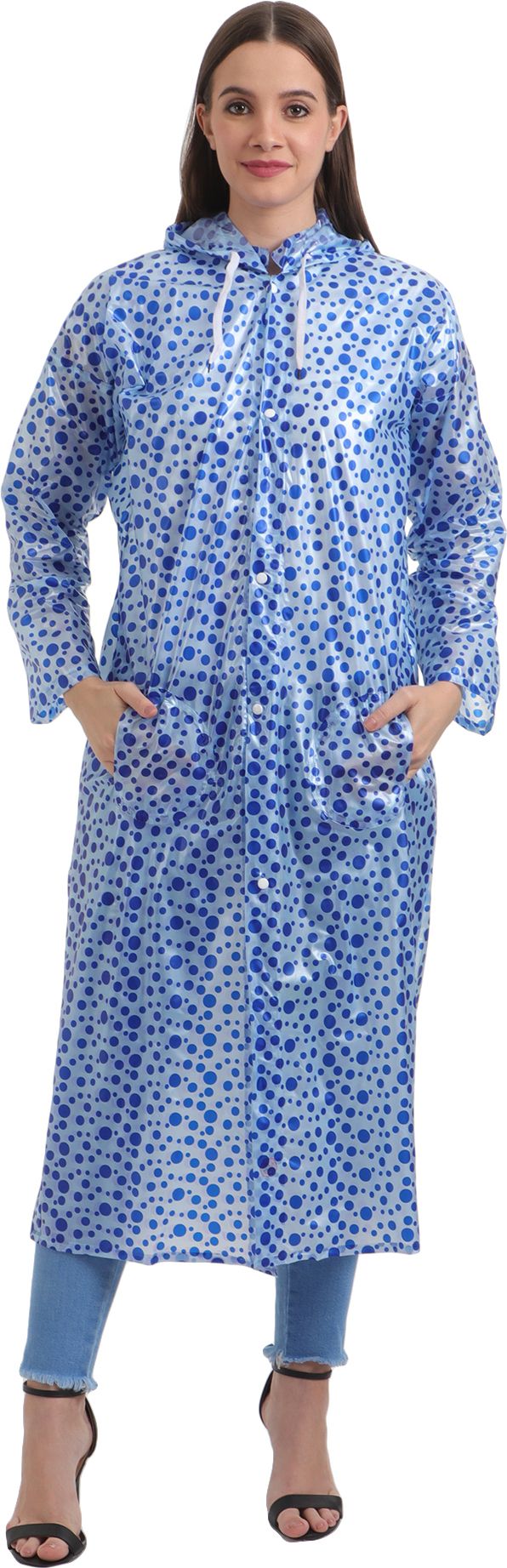 Polka Print Women Raincoat-image-48