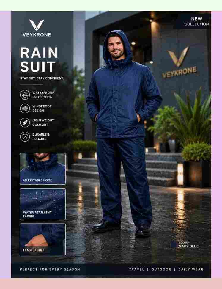 veykrone Solid Men Raincoat-picture-20