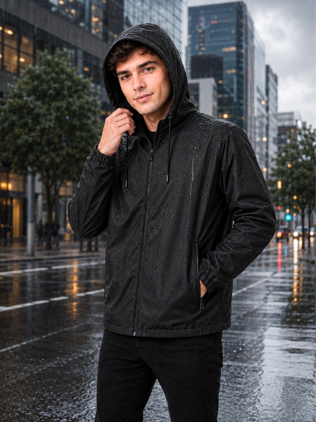 Solid Men Raincoat-image-13
