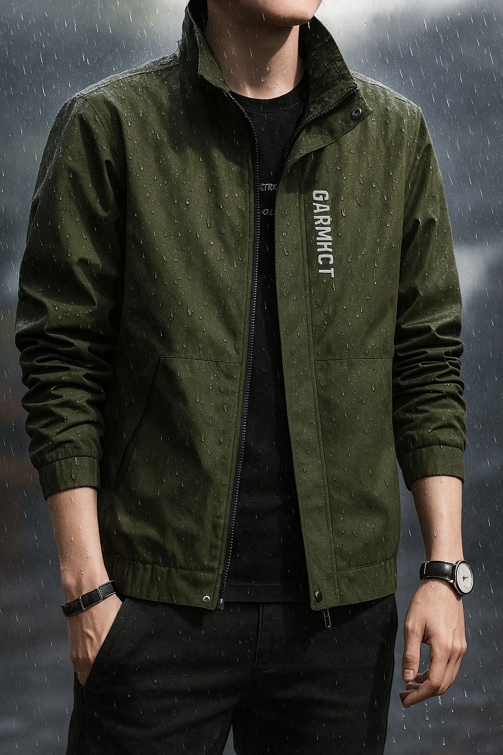 Solid Men Raincoat