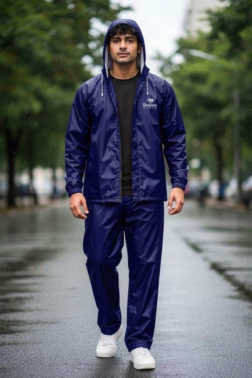 diamond cluster Solid Men Rain Suit-picture-10