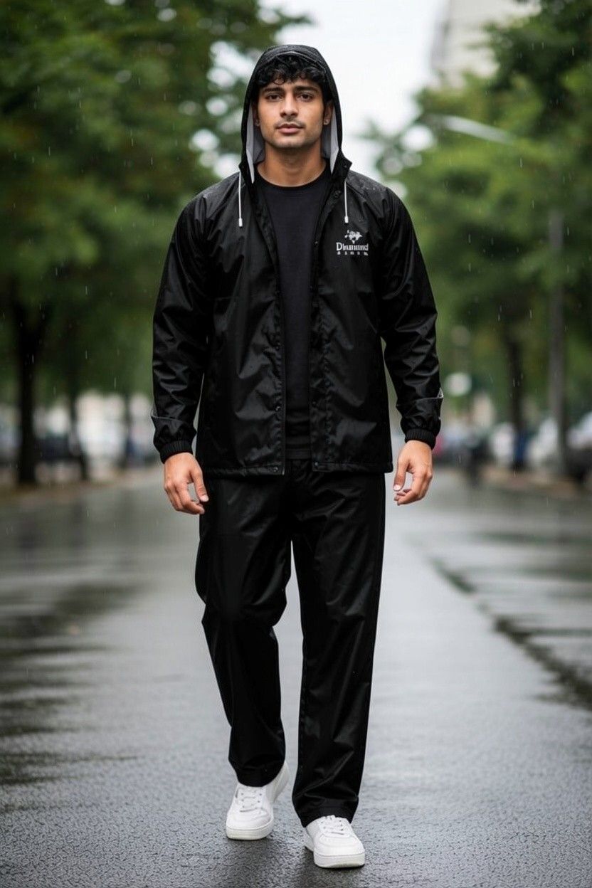 gratitude rock Self Design Men Raincoat-picture-18