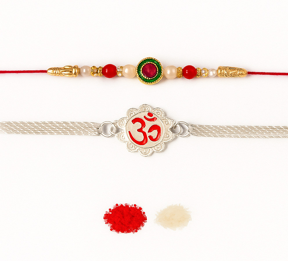 paridhi Bhaiya Bhabhi rakhi-set-bhaiya-bhabhi-packOf2 Assorted Rakhi Set image 1