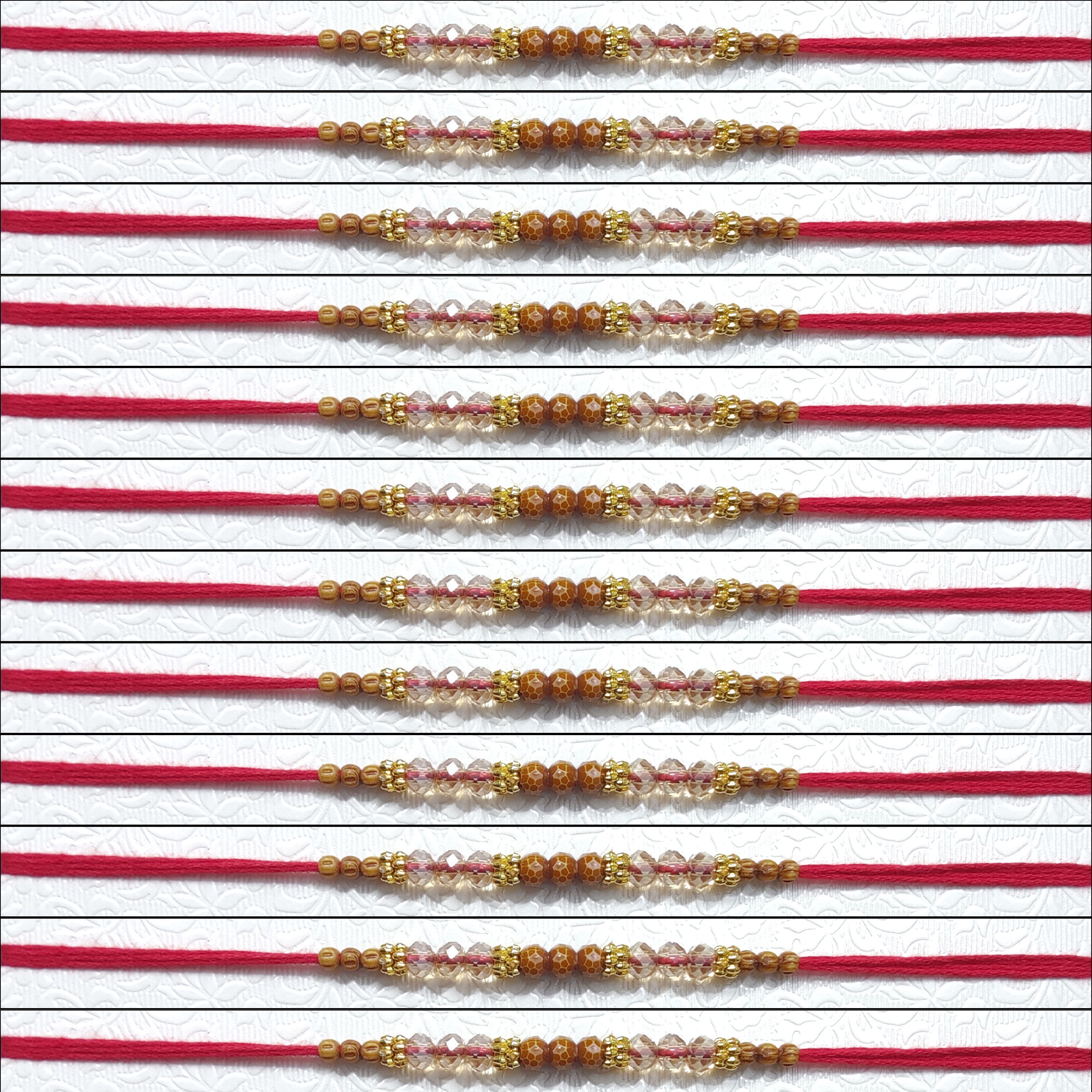 Thread 26 Gold Finish Rakhi Set-image-49