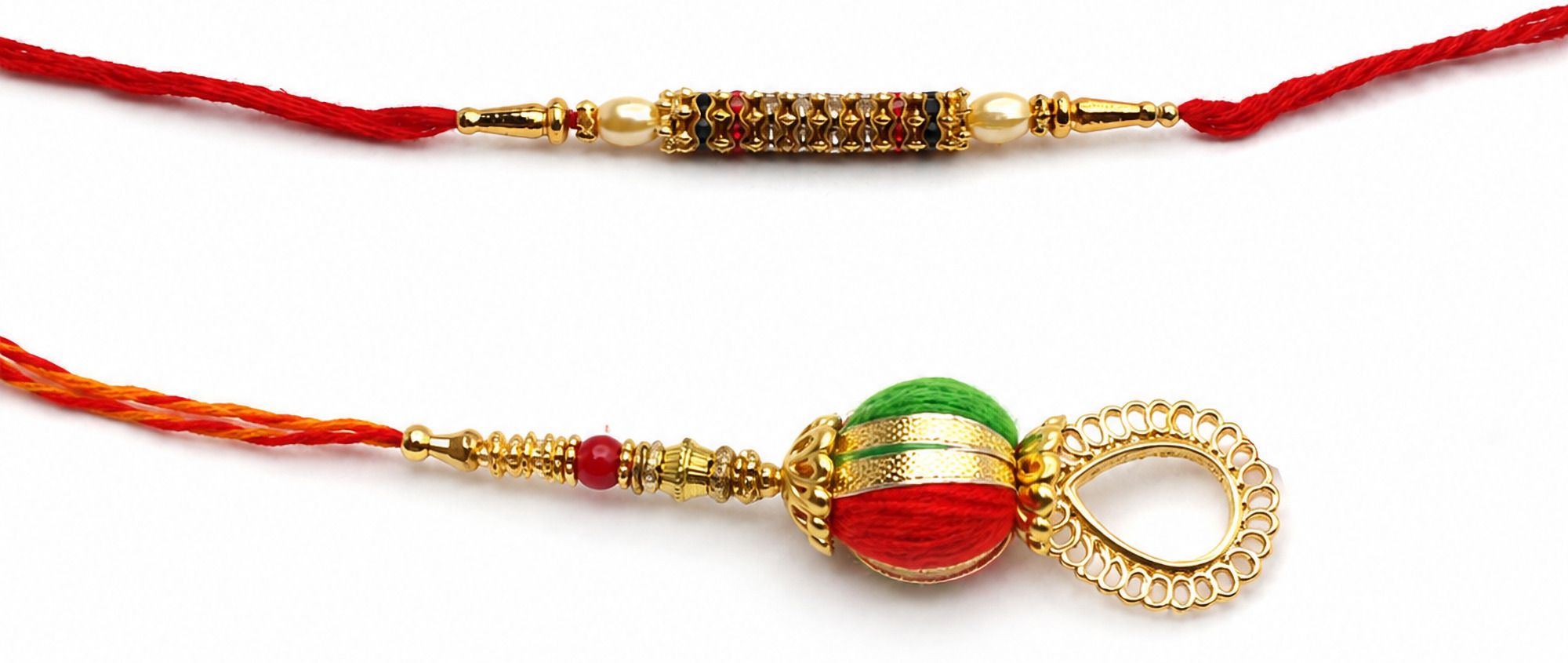 Bhaiya Bhabhi RNG-RK-BB-JEWTONE-2-26 Gold Finish, Assorted Rakhi, Lumba, Chawal Roli Pack Set-image-44