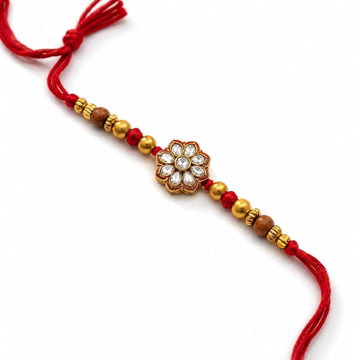 Thread RAKHI-4PCS-001 Jute, Kundan, Mauli Thread, Plastic (PVC) Rakhi, Bluetooth Rakhi Set-image-48