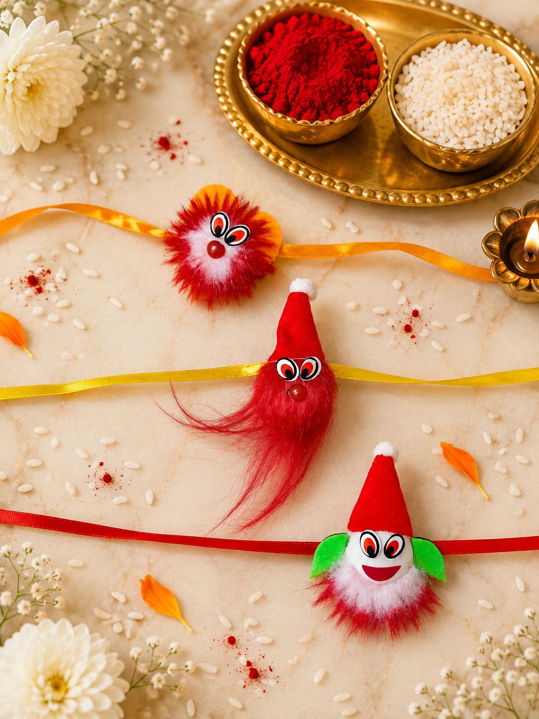 rakhicraft Kids Handmade Kids Cartoon Rakhi Set of 3 for Boys | Cute Designer Multicolor Rakhi Assorted Rakhi Set-picture-13