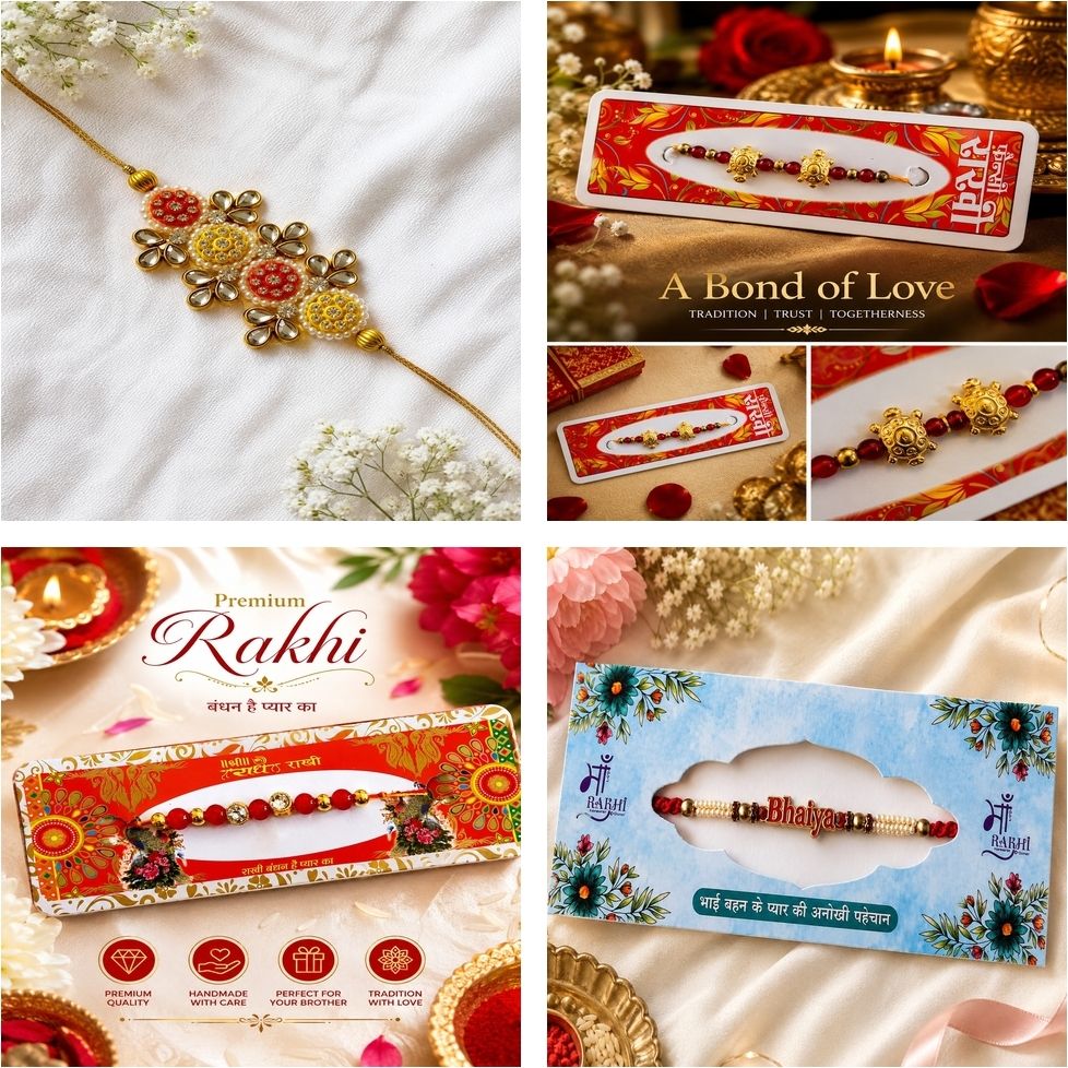 kaadecor Designer DGYH2129 Assorted Rakhi Set-picture-22