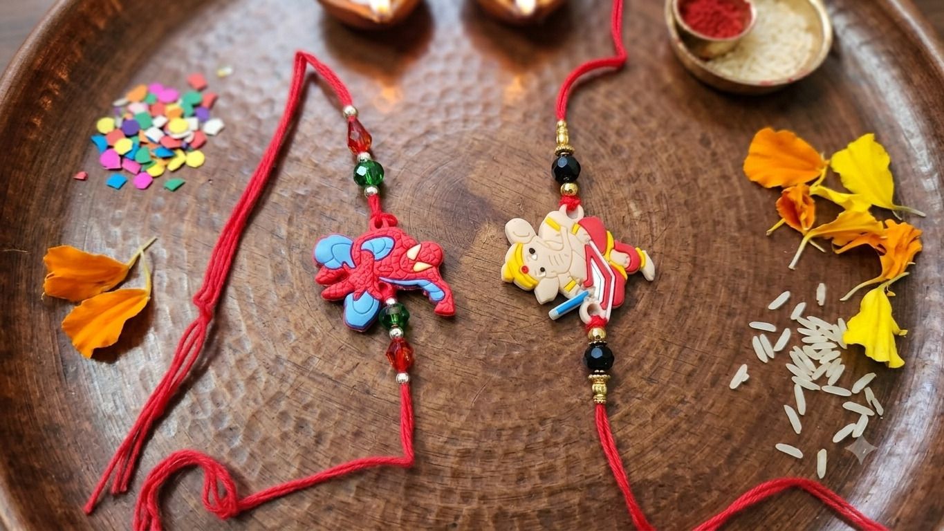 Kids RK_SPIDER_001 GRK_002 Plastic (PVC) Rakhi Set-image-19