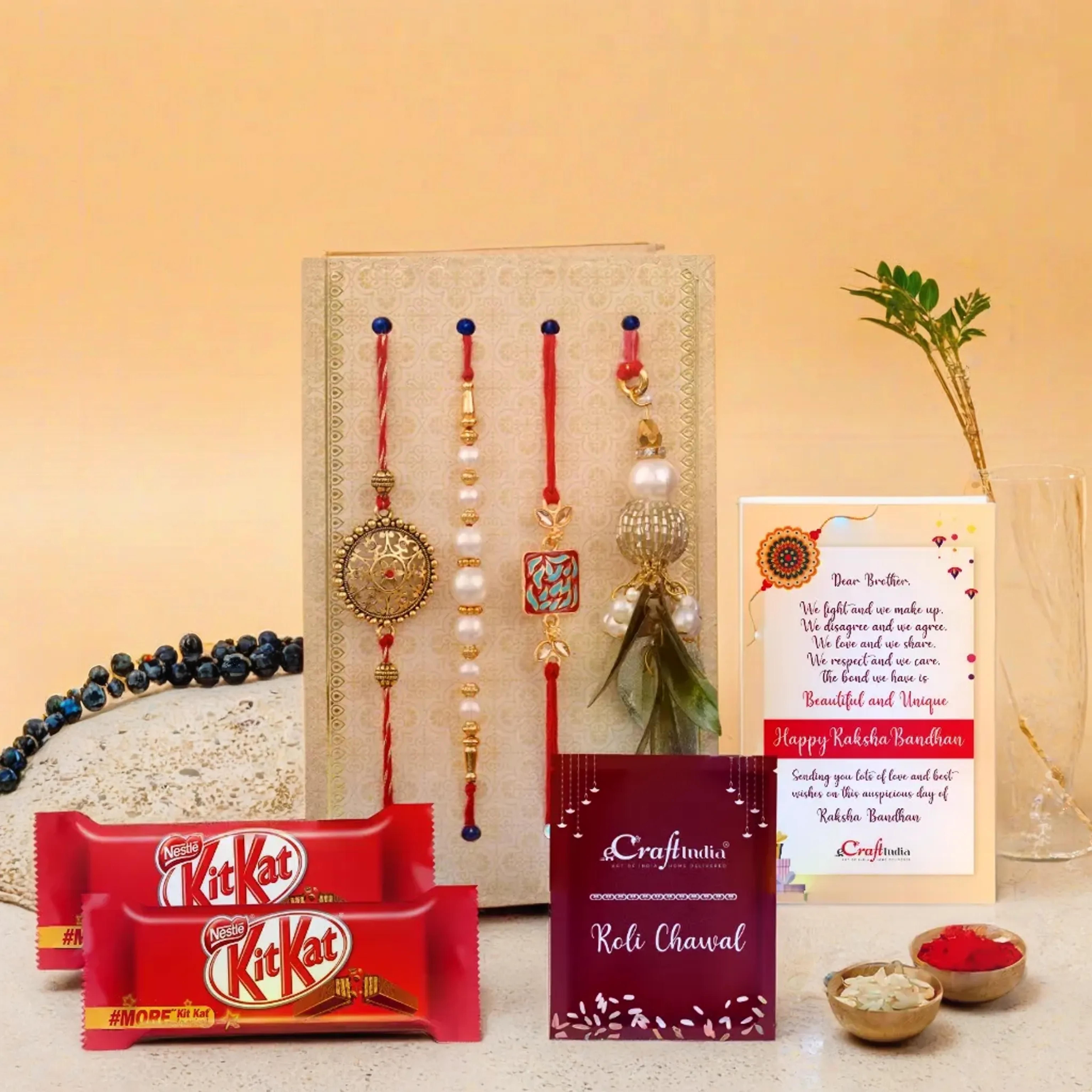 ecraftindia Bhaiya Bhabhi D1434P6C6CC7 Assorted Rakhi Set-picture-10