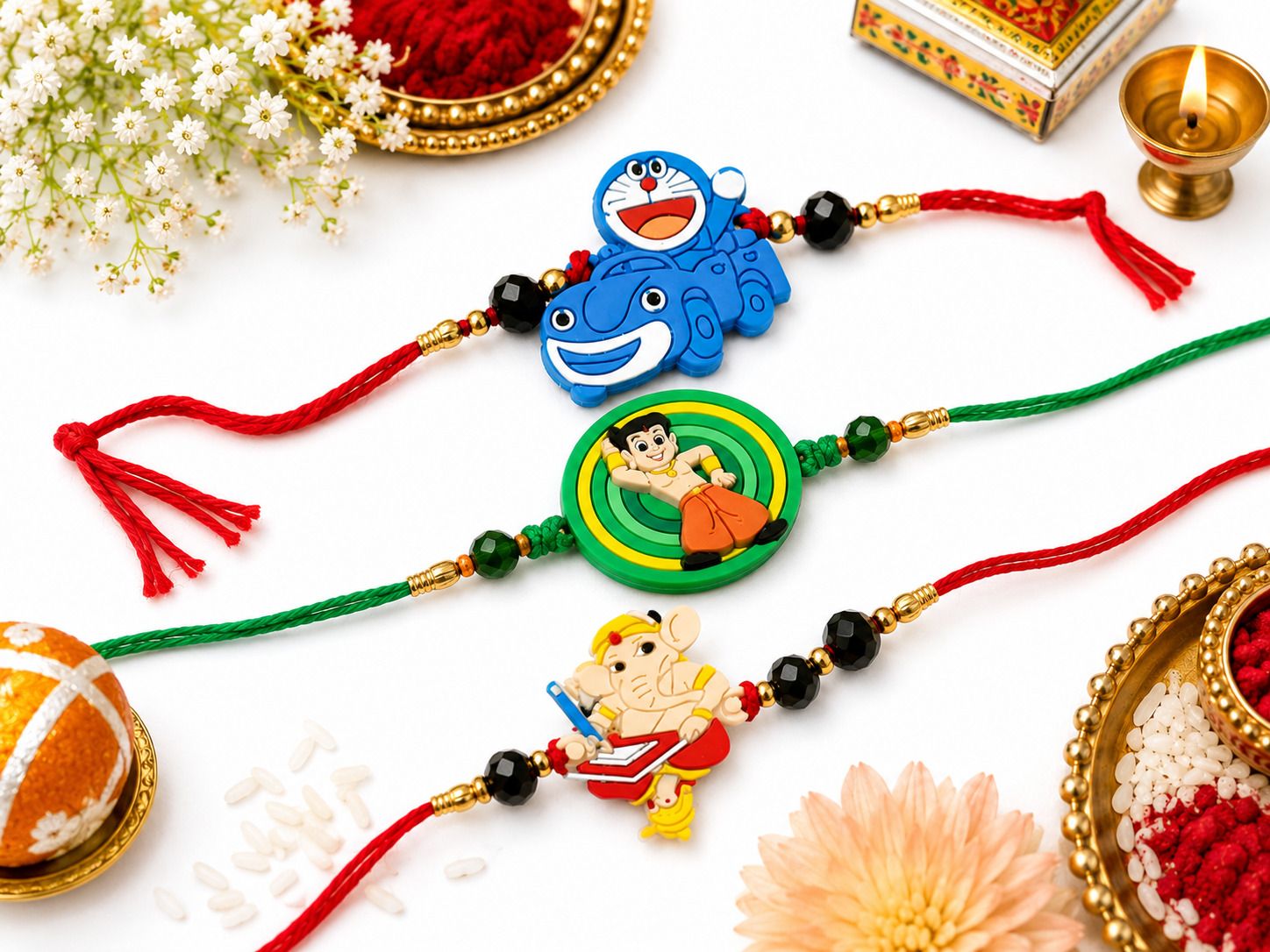 Kids DRK_001 BHRK_004 GRK_002 Plastic (PVC) Rakhi Set-image-11